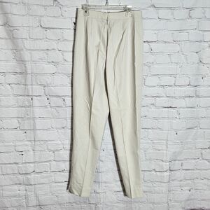 Vintage Lilly Pulitzer Pants Womens 6 Pleated Dress White Beige Casual Preppy US